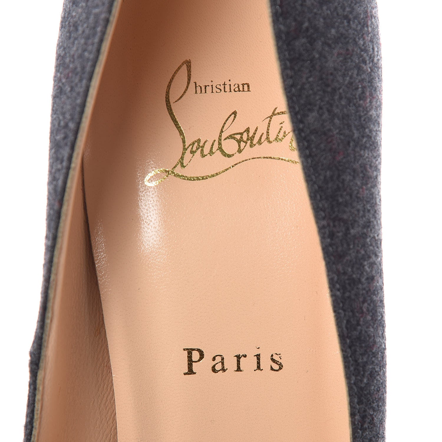 Christian Louboutin Flannel Veau Velours Taclou 120 Pumps 41 Grey 6 of 8