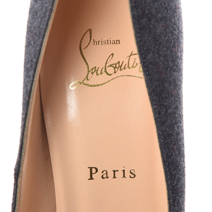 Christian Louboutin Flannel Veau Velours Taclou 120 Pumps 41 Grey 6 of 8