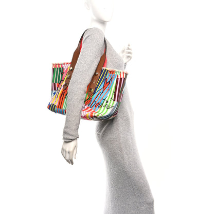 Christian Louboutin Canvas Printed Medium Frangibus Tote Multicolor Coconut 2 of 9