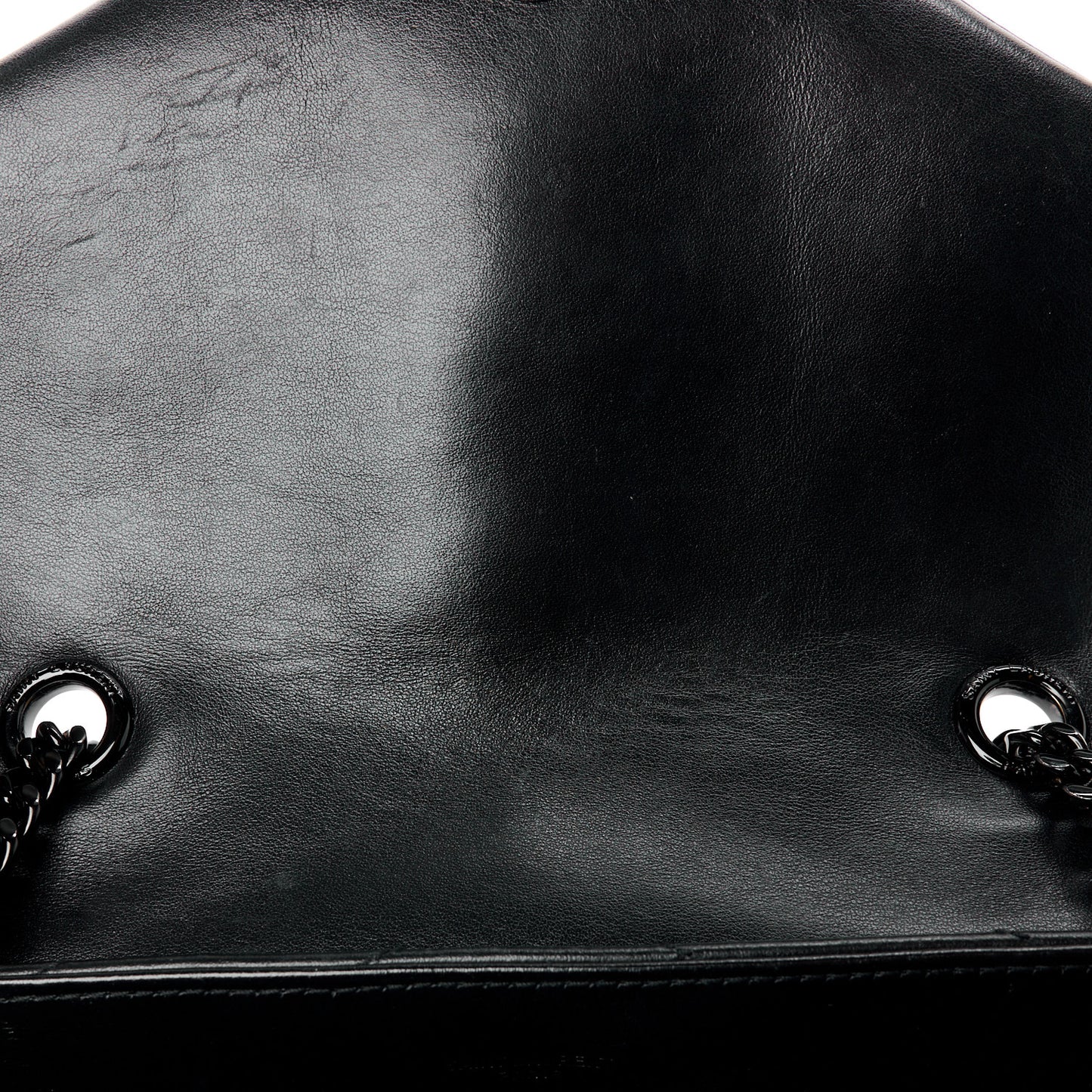 Calfskin Y Quilted Monogram Monochrome Medium Loulou Chain Satchel Black
