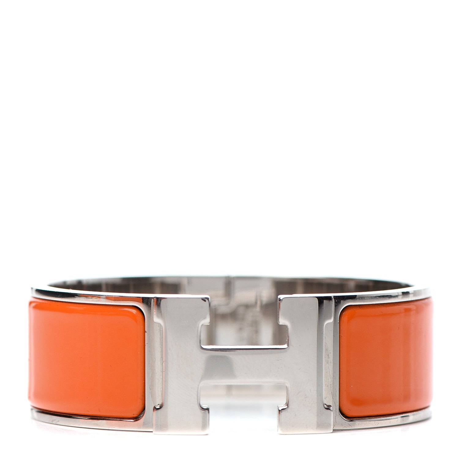 Hermes Enamel Wide Clic Clac H Bracelet PM Orange 1 of 5
