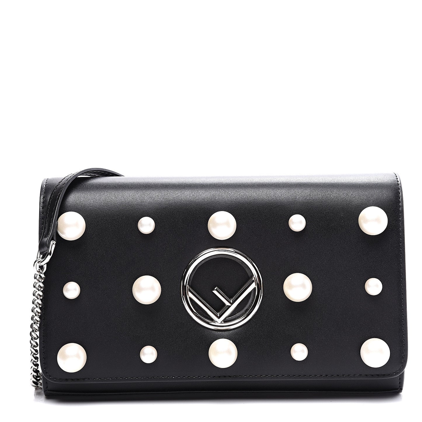 Vitello Liberty Pearl F is Fendi Wallet On Chain Black