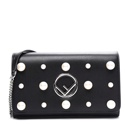 Fendi Vitello Liberty Pearl F is Fendi Wallet On Chain Black 1 of 10