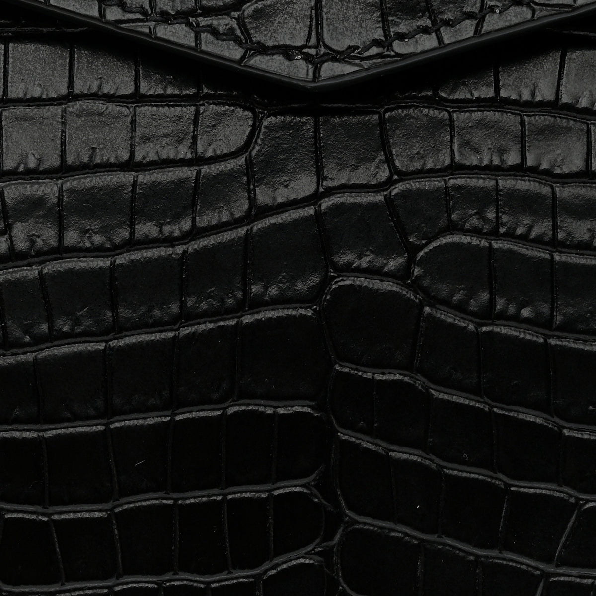 Calfskin Crocodile Embossed Uptown Monogram Clutch Black