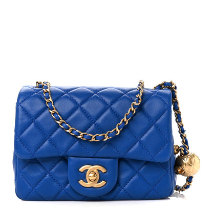 Chanel Lambskin Quilted Pearl Crush Mini Rectangular Flap Blue 1 of 11