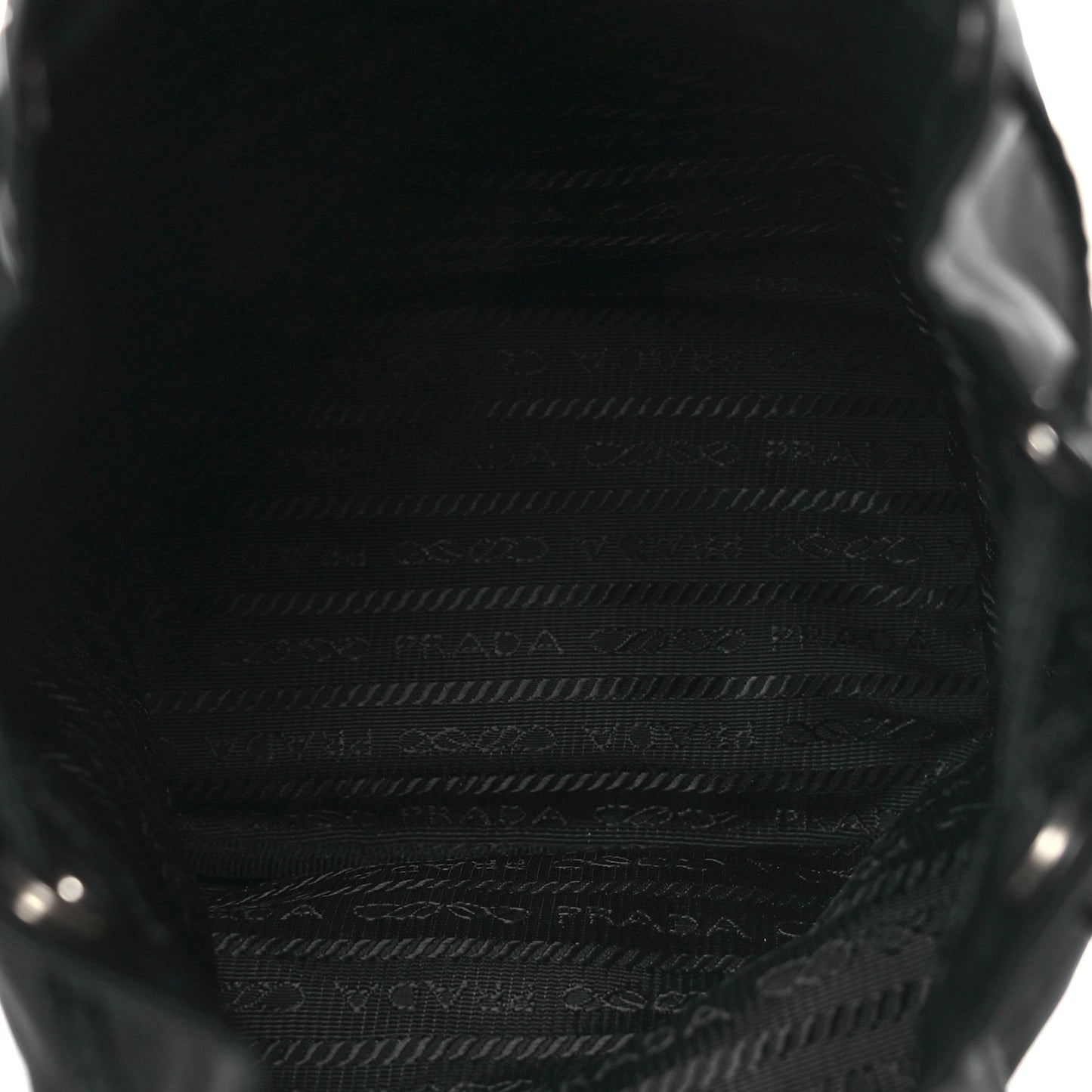 Saffiano Tessuto Nylon Vela Bucket Wristlet Black