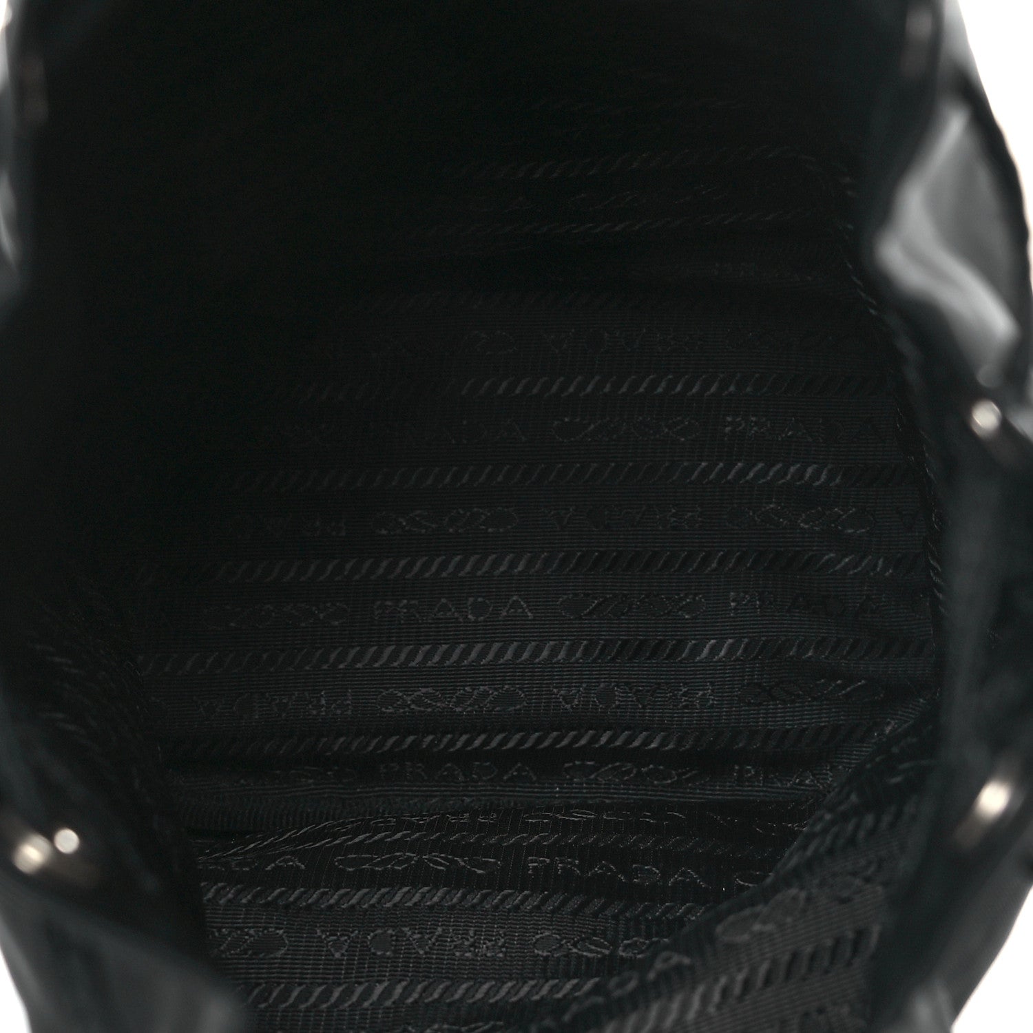 Prada Saffiano Tessuto Nylon Vela Bucket Wristlet Black 5 of 10