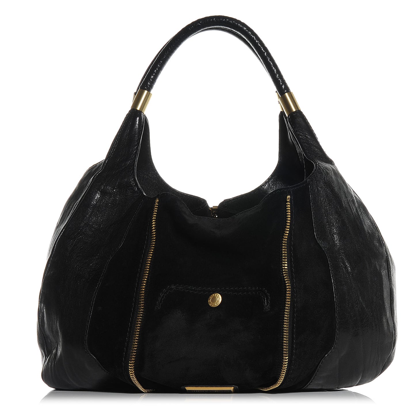 Liquid Patent Suede Mandah Tote Black