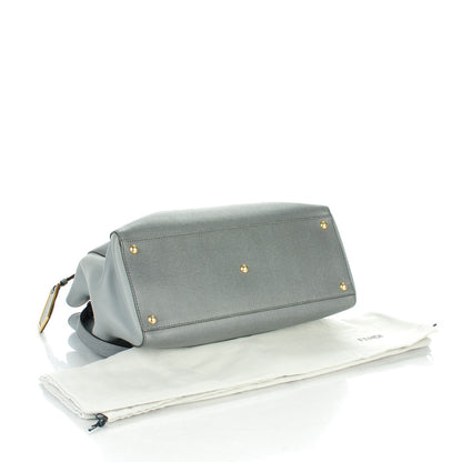 Fendi Vitello Elite Flamingo Regular 2Jours Tote Grigio Grigio Chiaro 4 of 9
