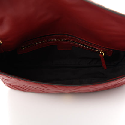 Fendi Nappa FF 1974 Embossed Baguette Fragola 5 of 10