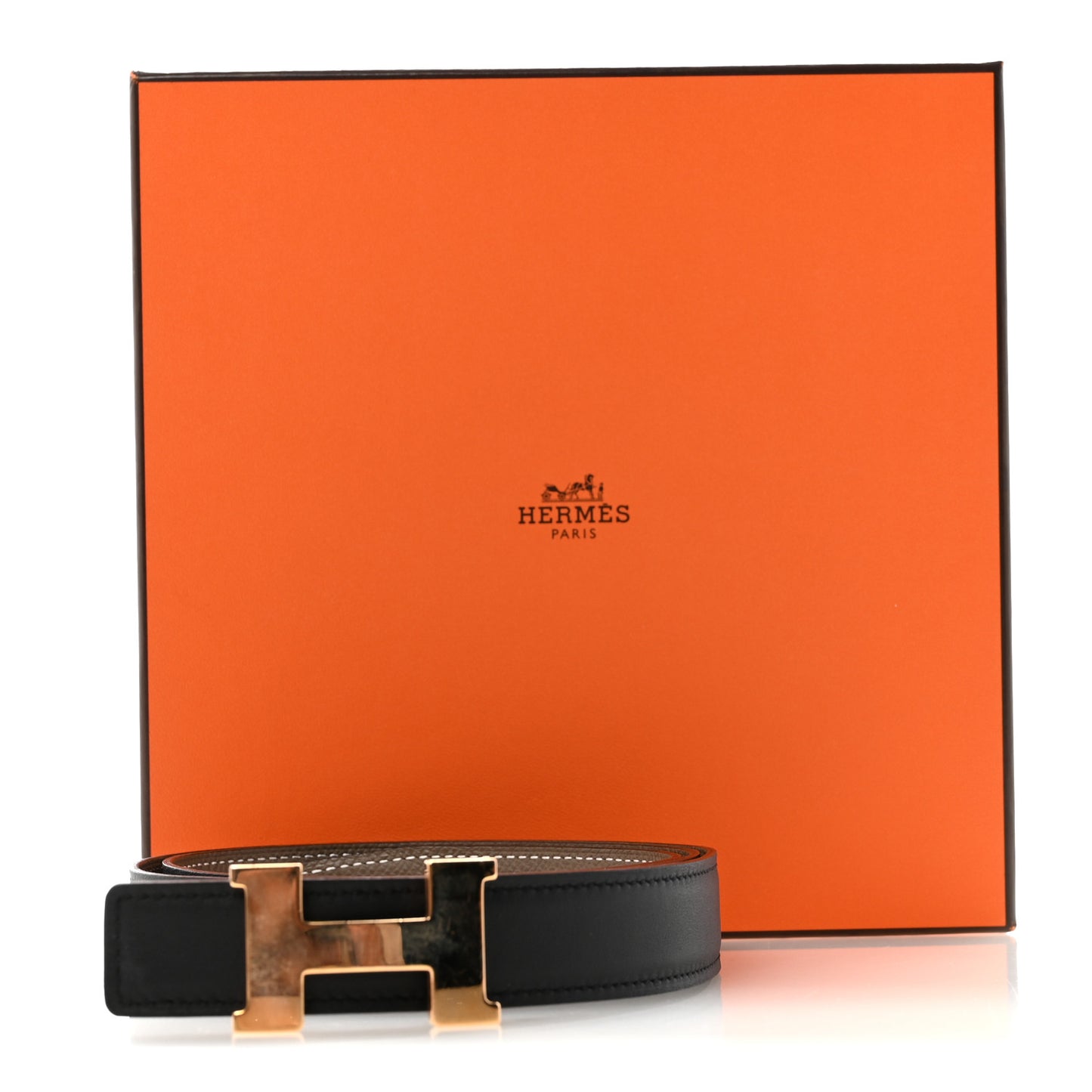 Swift Epsom 24mm Mini Constance H Belt 85 34 Black Etoupe