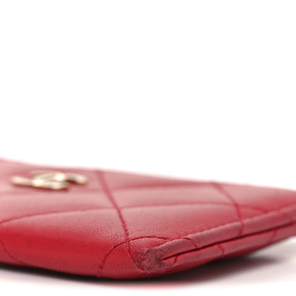 Chanel Lambskin Quilted Card Holder Red 9 of 9