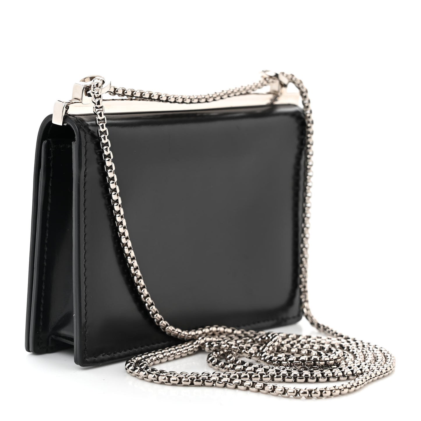 Spazzolato Chain Card Holder Wallet Black