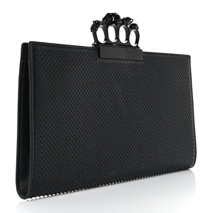Alexander McQueen Calfskin Studded Knuckle Flat Clutch Black 3 of 13