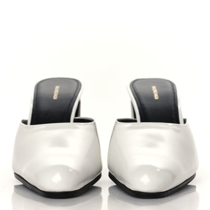Balenciaga Patinated Calfskin Mule Pumps 36 Optic White 2 of 10