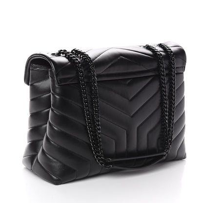 Saint Laurent Calfskin Y Quilted Monogram Medium Loulou Chain Satchel Black 2 of 8