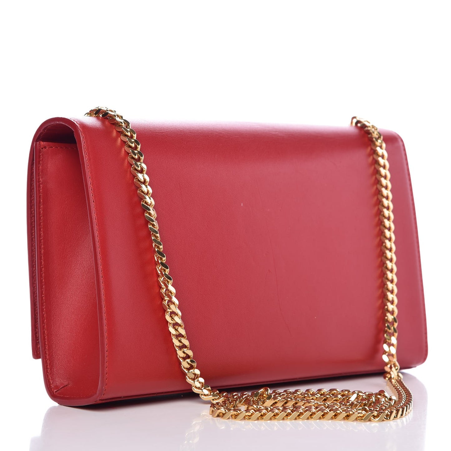 Smooth Calfskin Medium Classic Monogram Kate Tassel Satchel Lipstick Red