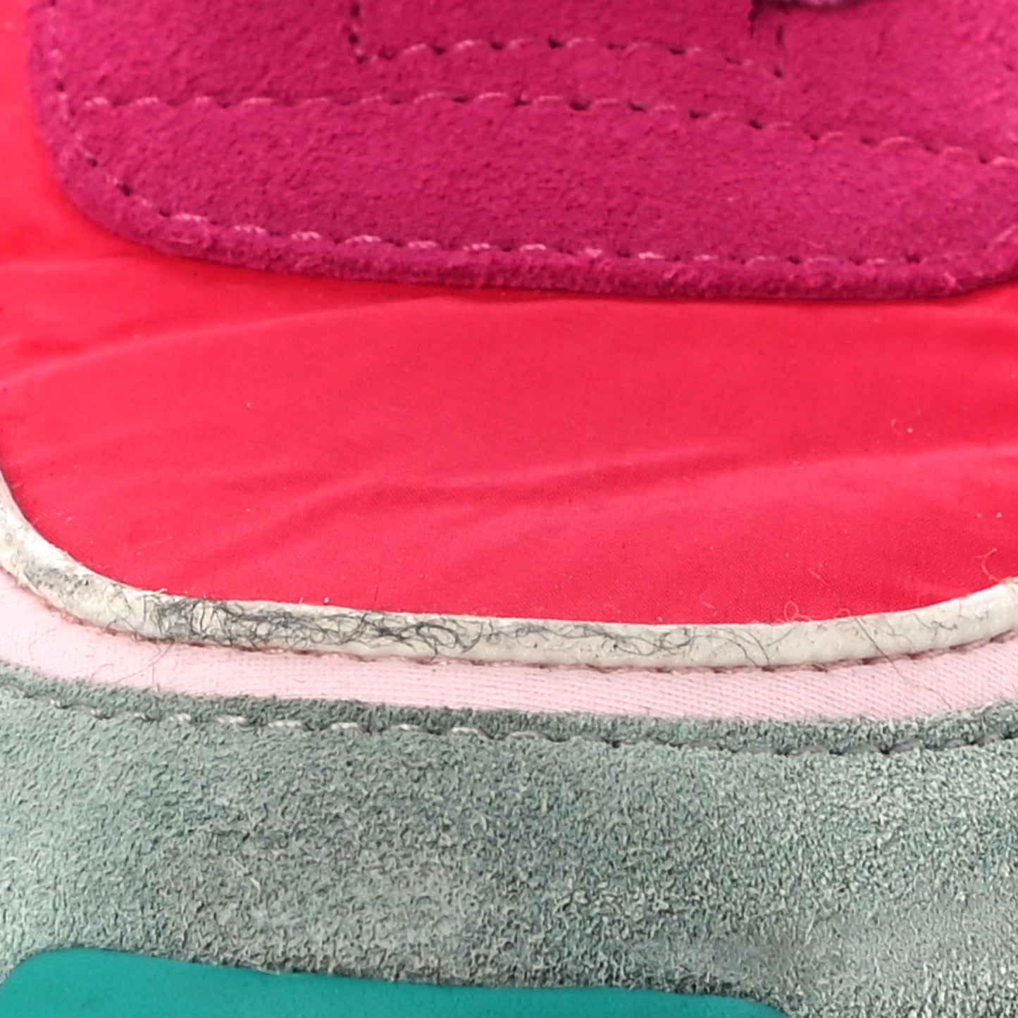 Nylon Calfskin Suede Womens CC Sneakers 40 Fuchsia Pink