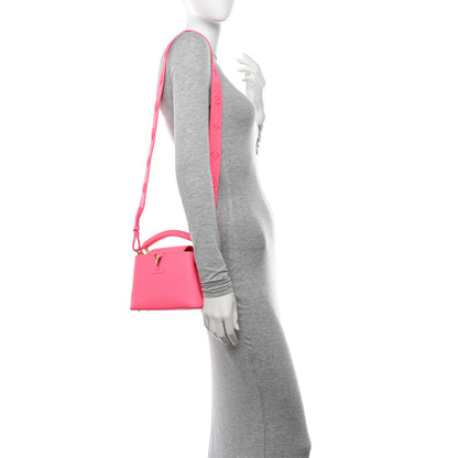 Louis Vuitton Taurillon Capucines Mini Fluo Pink 2 of 10