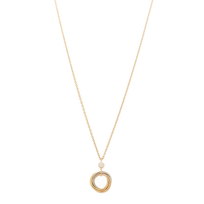 Cartier 18K Pink Yellow White Gold Diamond Trinity Pendant Necklace 1 of 5