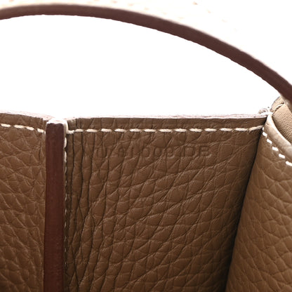 Hermes Taurillon Clemence Halzan 31 GM Etoupe 7 of 12