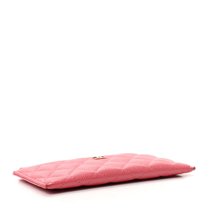Chanel Iridescent Caviar Quilted Classic Zip Pouch Pink 4 of 8