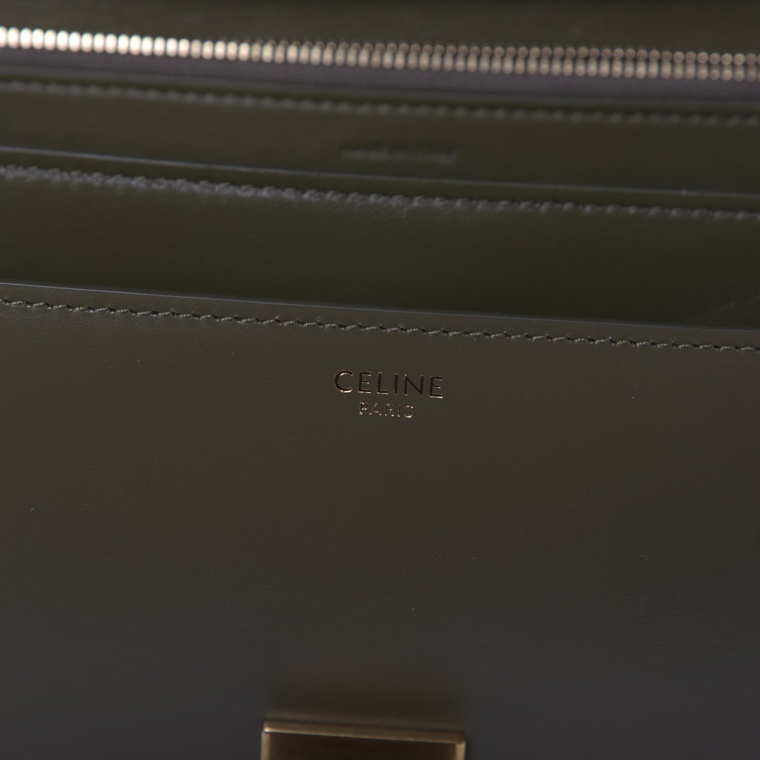Celine Box Calfskin Classic Box Medium Flap Bag Army Green 16 of 21