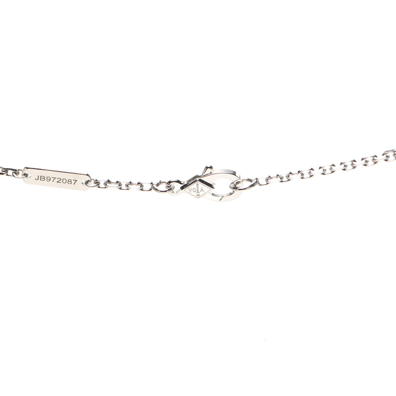 Van Cleef & Arpels 18K White Gold Mother of Pearl Magic Alhambra Pendant Necklace 5 of 8