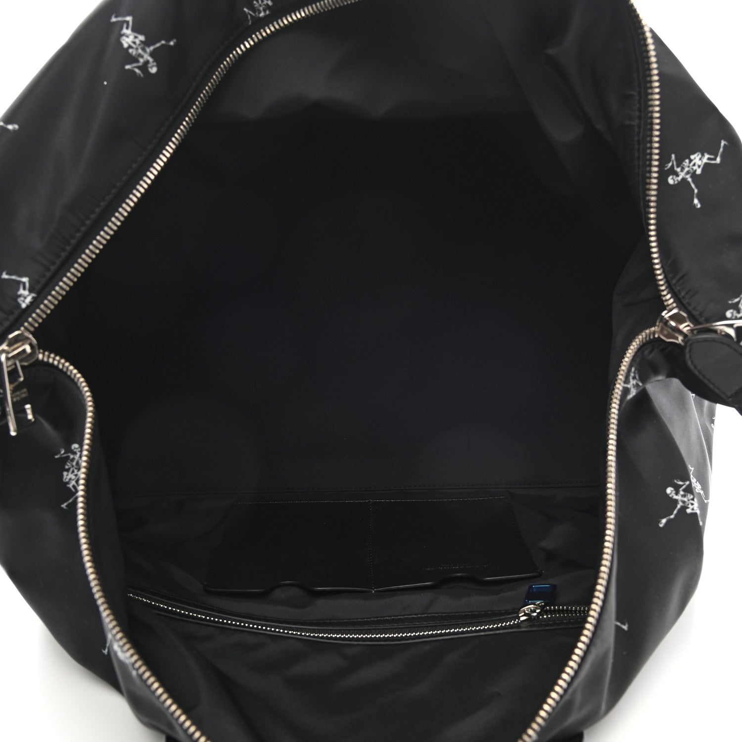 Alexander McQueen Nylon Dancing Skeleton Duffle Black White 4 of 10