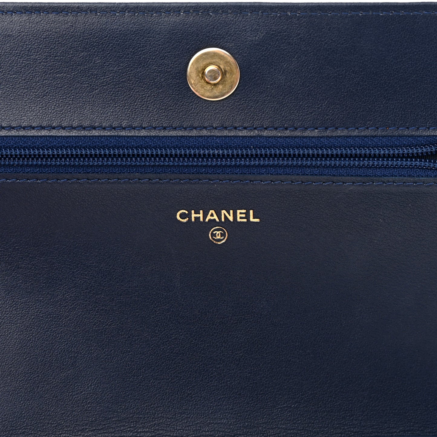 Caviar Quilted Boy Wallet On Chain WOC Navy