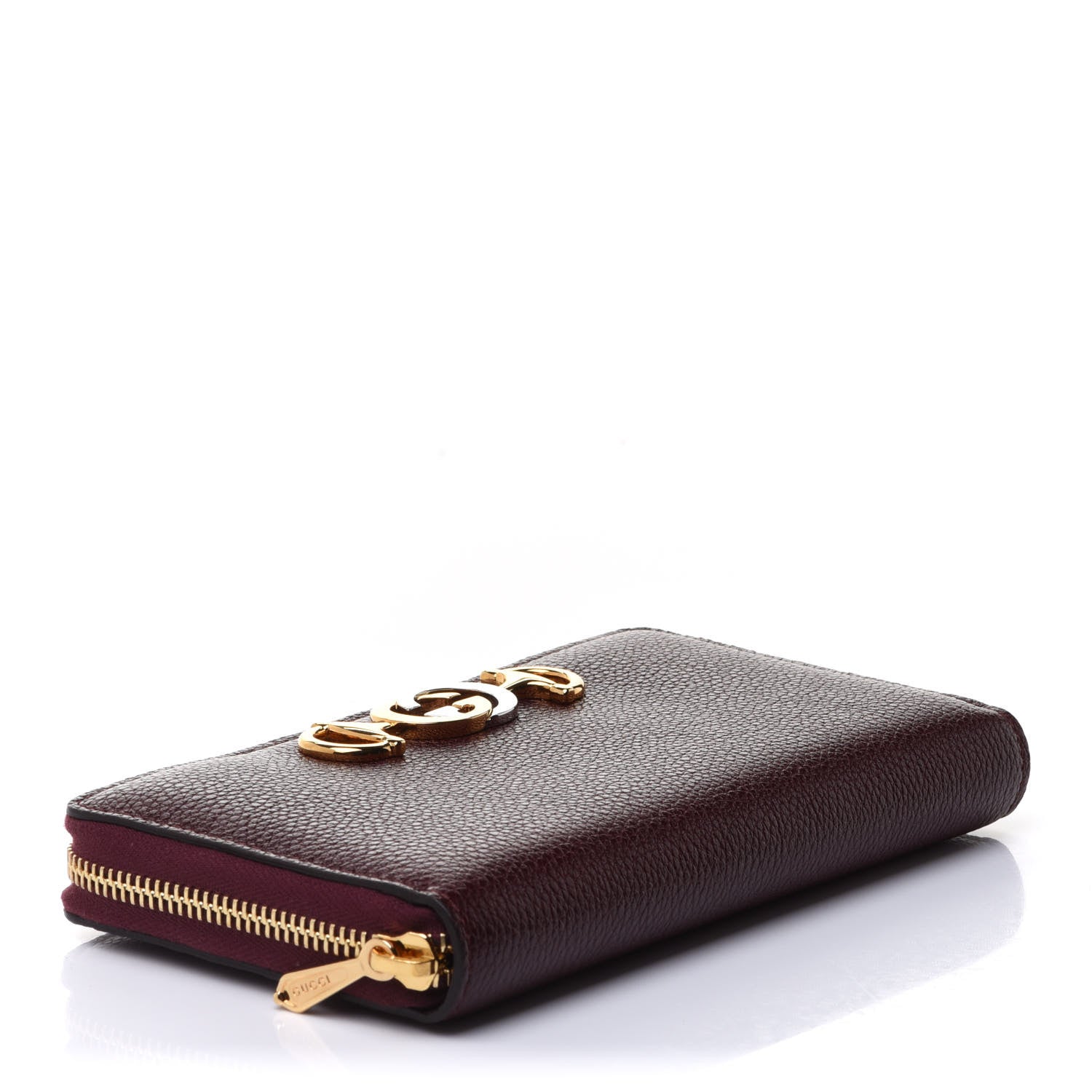 Gucci Grainy Calfskin Zumi Zip Around Wallet Vintage Bordeaux 4 of 10
