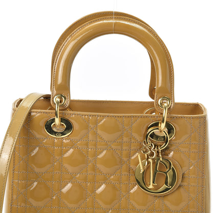 Christian Dior Metallic Patent Cannage Medium Lady Dior Yellow 15 of 15