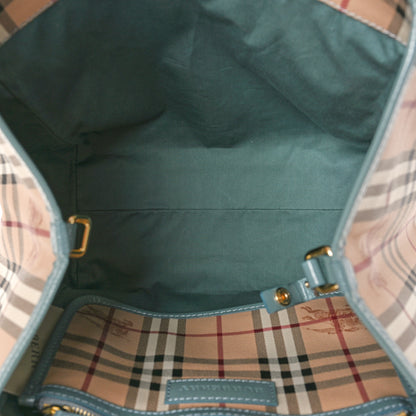 Burberry Haymarket Check Small Canterbury Tote Eucalyptus Grey 5 of 10