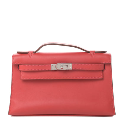 Hermes Swift Kelly Pochette Clutch Rouge Casaque 1 of 9
