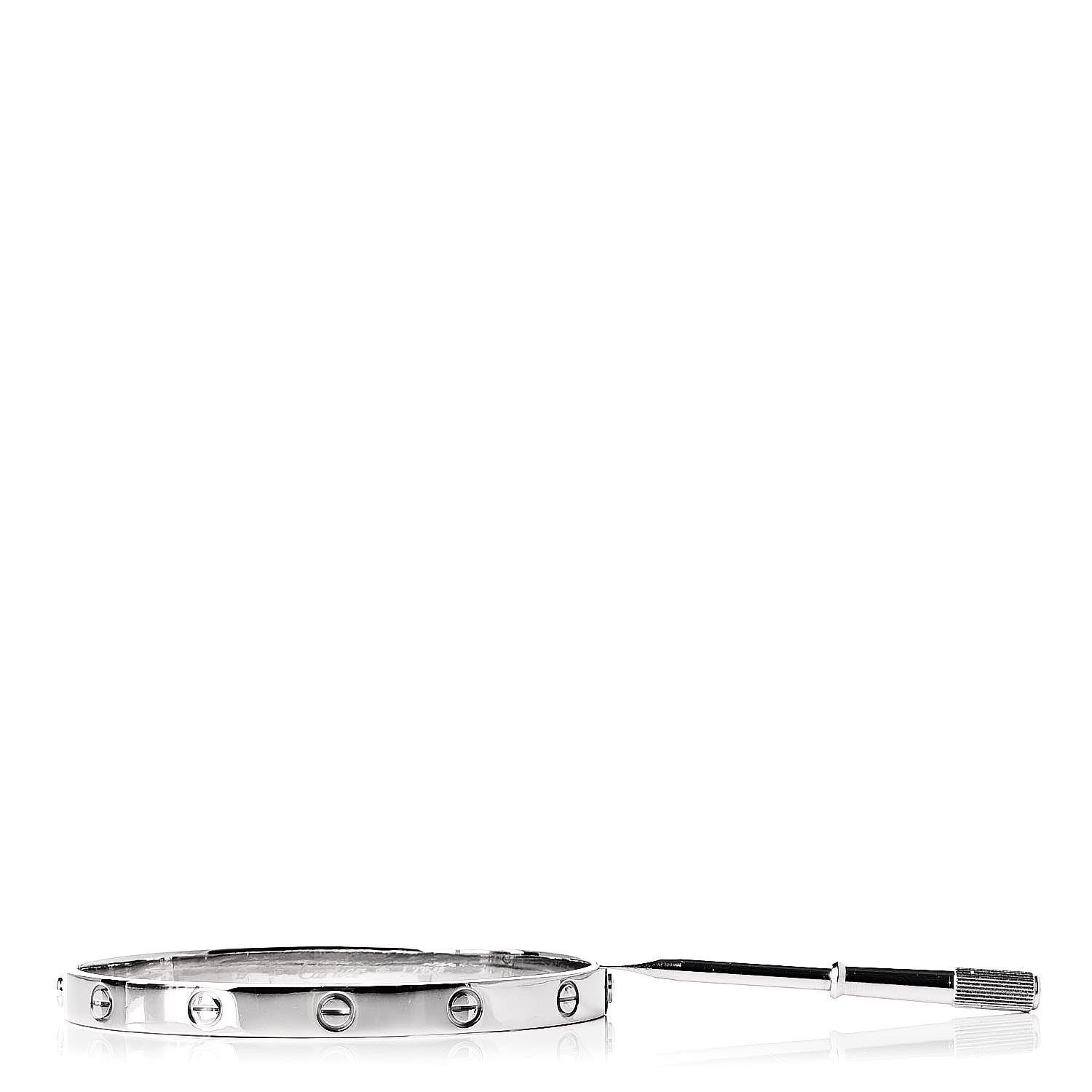 Cartier 18K White Gold LOVE Bracelet 19 4 of 5