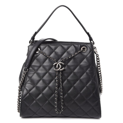 Chanel Caviar Quilted Medium CC Bucket Bag Black 1 of 7