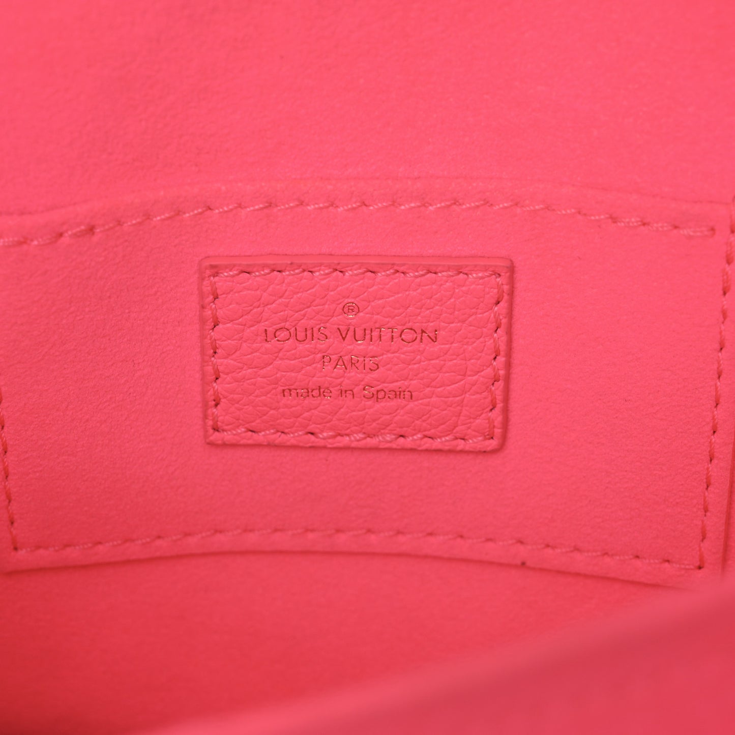 Grained Calfskin Tufted Monogram Mini Dauphine Fluo Pink