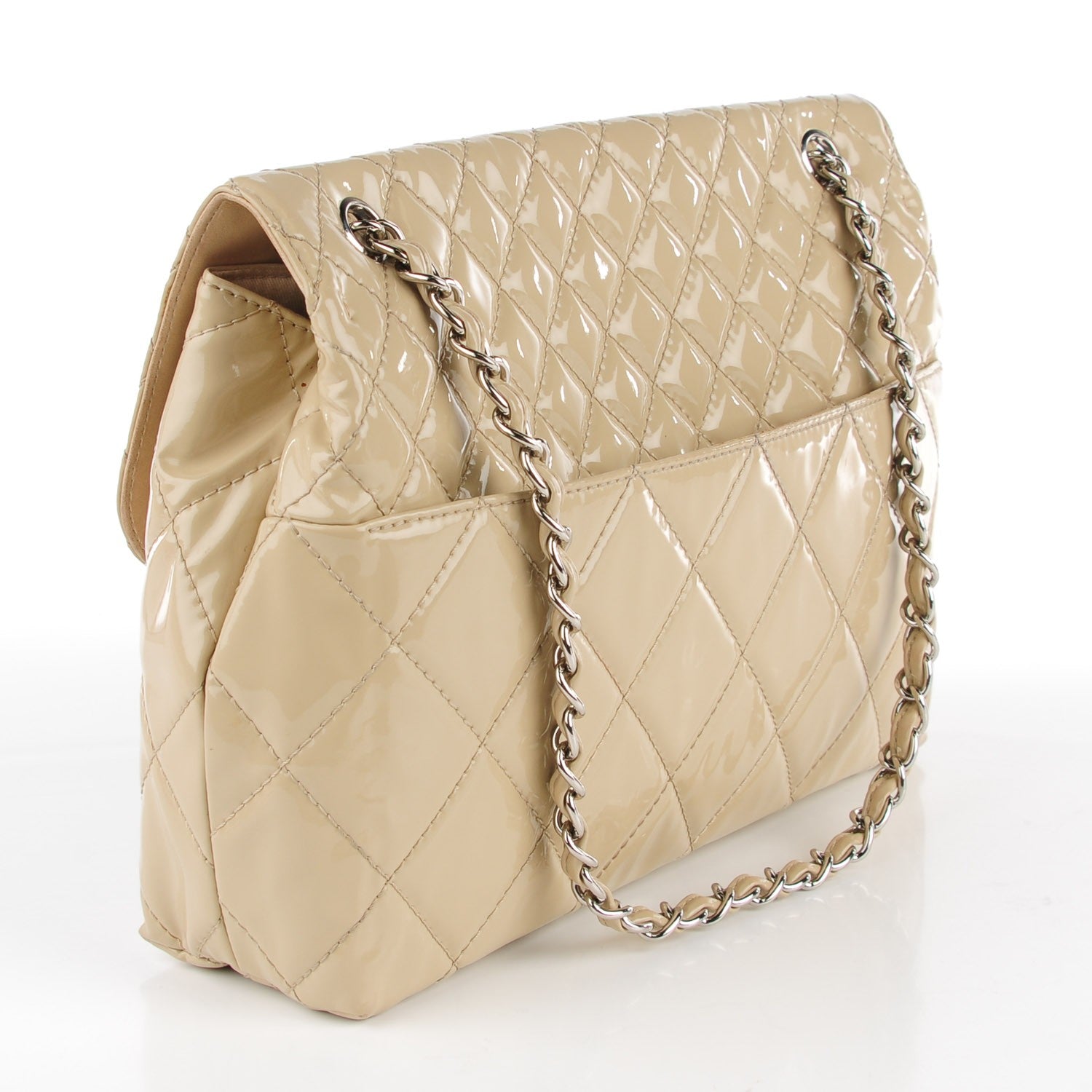 Chanel Vinyl Quilted In The Business Flap Bag Beige 3 of 8
