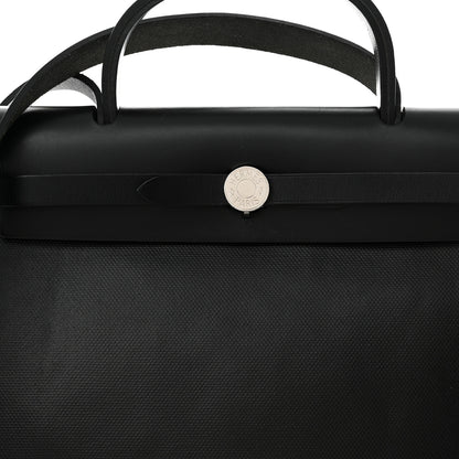 Hermes Toile H Berline Vache Hunter Herbag Zip PM 31 Black Ecru 9 of 16