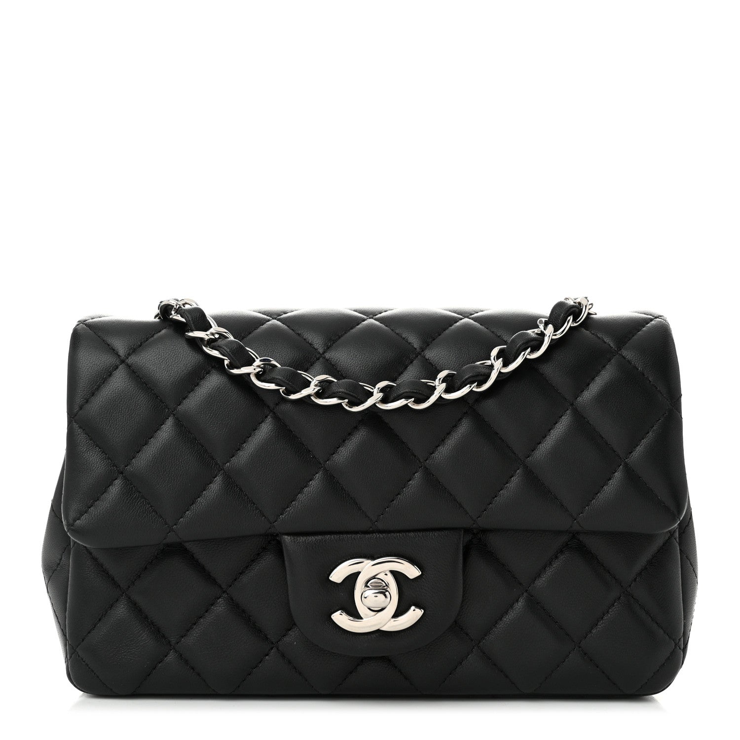 Chanel Lambskin Quilted Mini Rectangular Flap Black 1 of 11