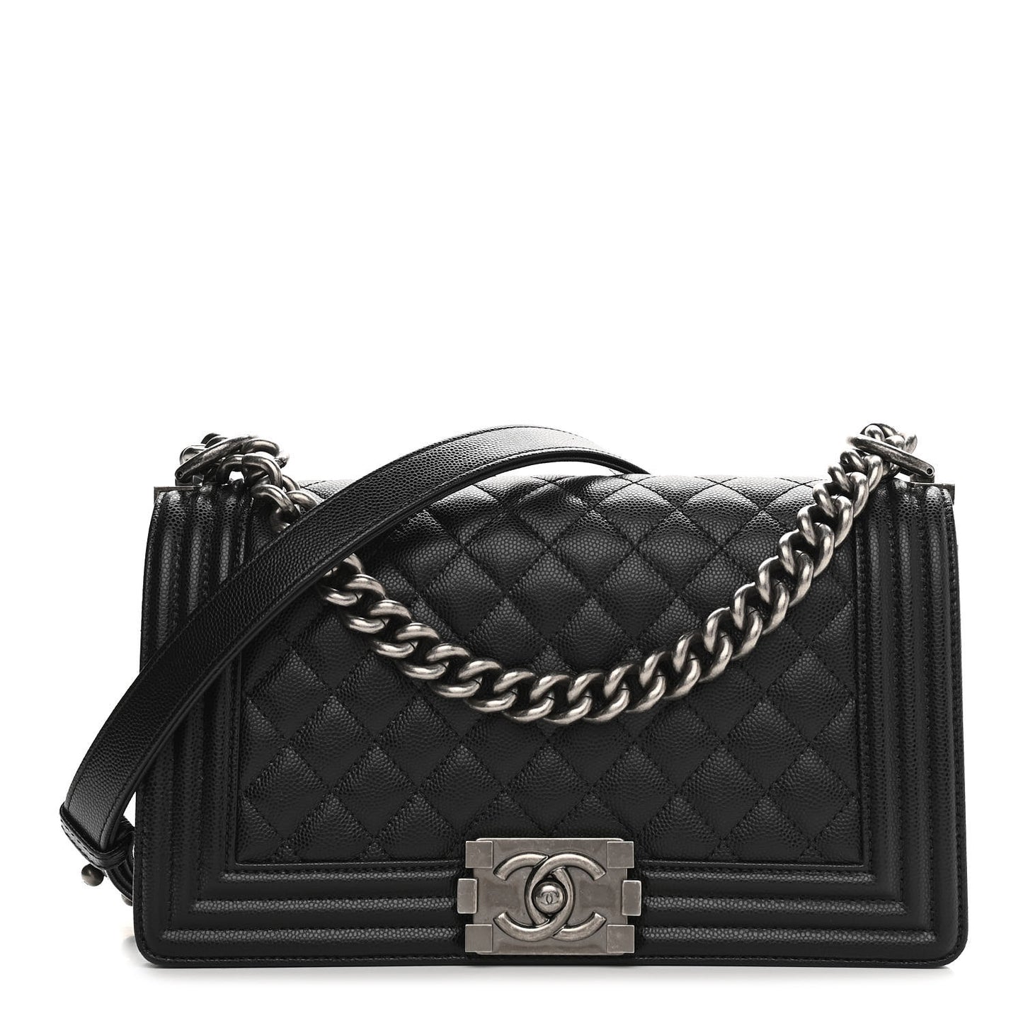Caviar Quilted Medium Boy Flap Black