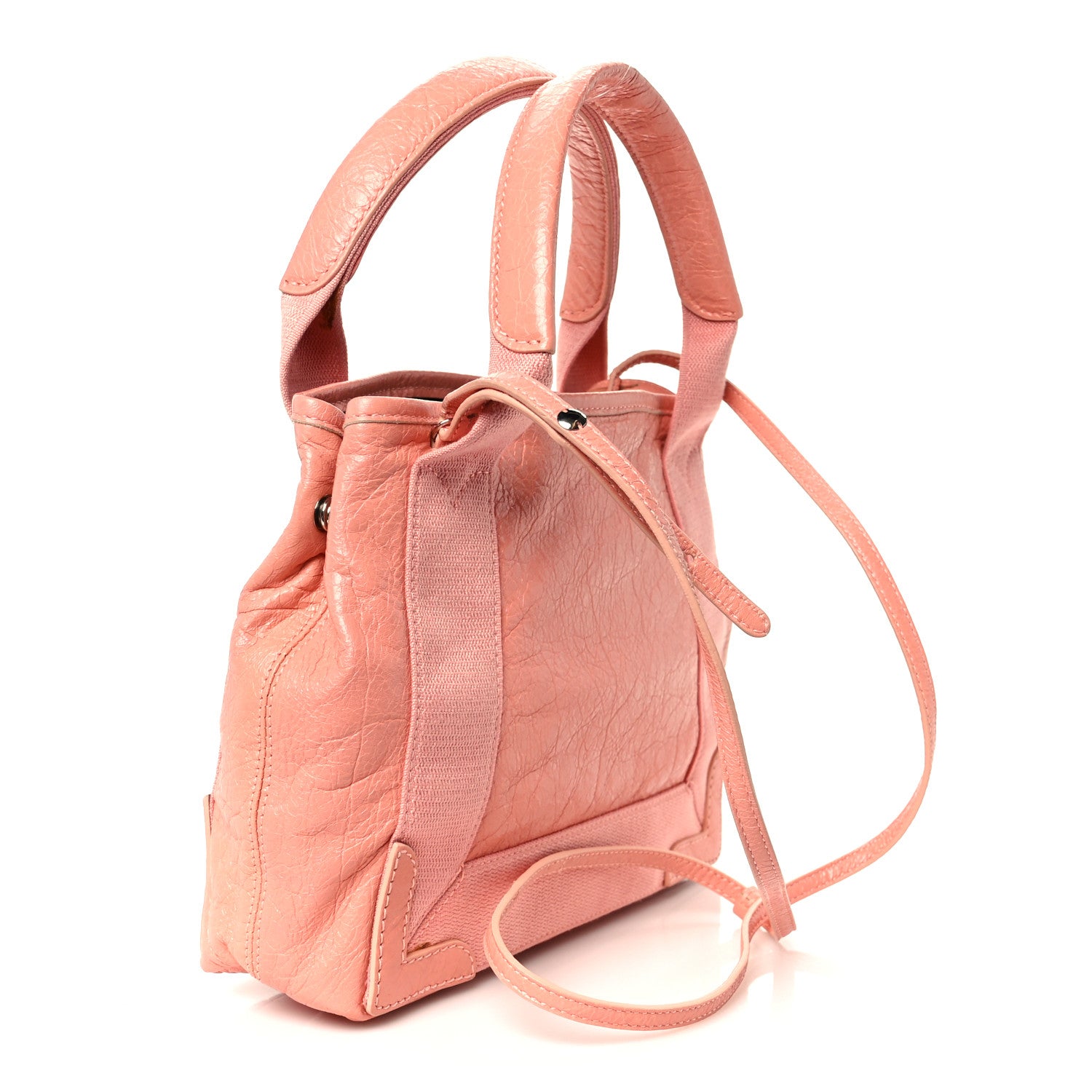 Balenciaga Agneau Stadio Ruban Viscose Navy Cabas XS Rose Ballerine 3 of 10