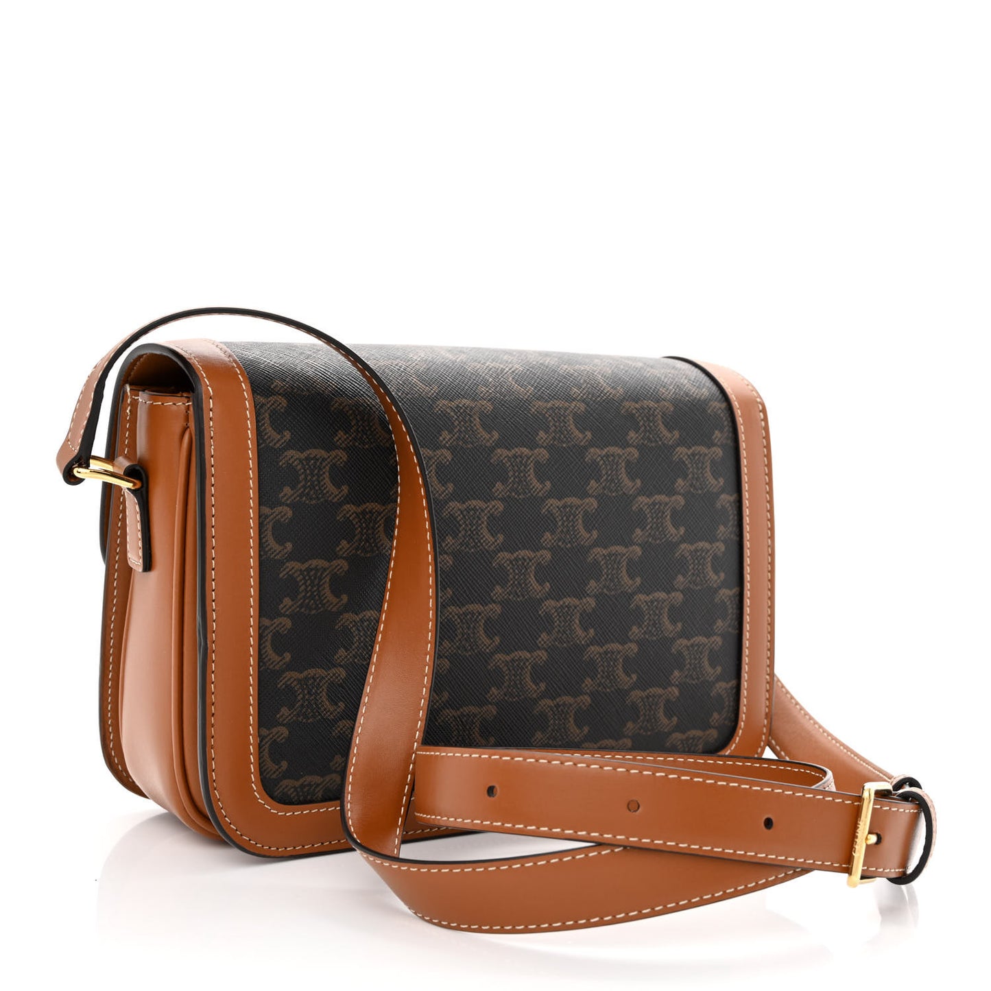 Triomphe Canvas Calfskin Medium Triomphe Bag Tan