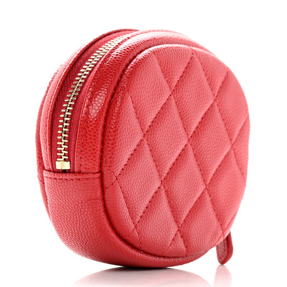 Chanel Caviar Quilted Zip Around Classic Coin Purse Red 3 of 8
