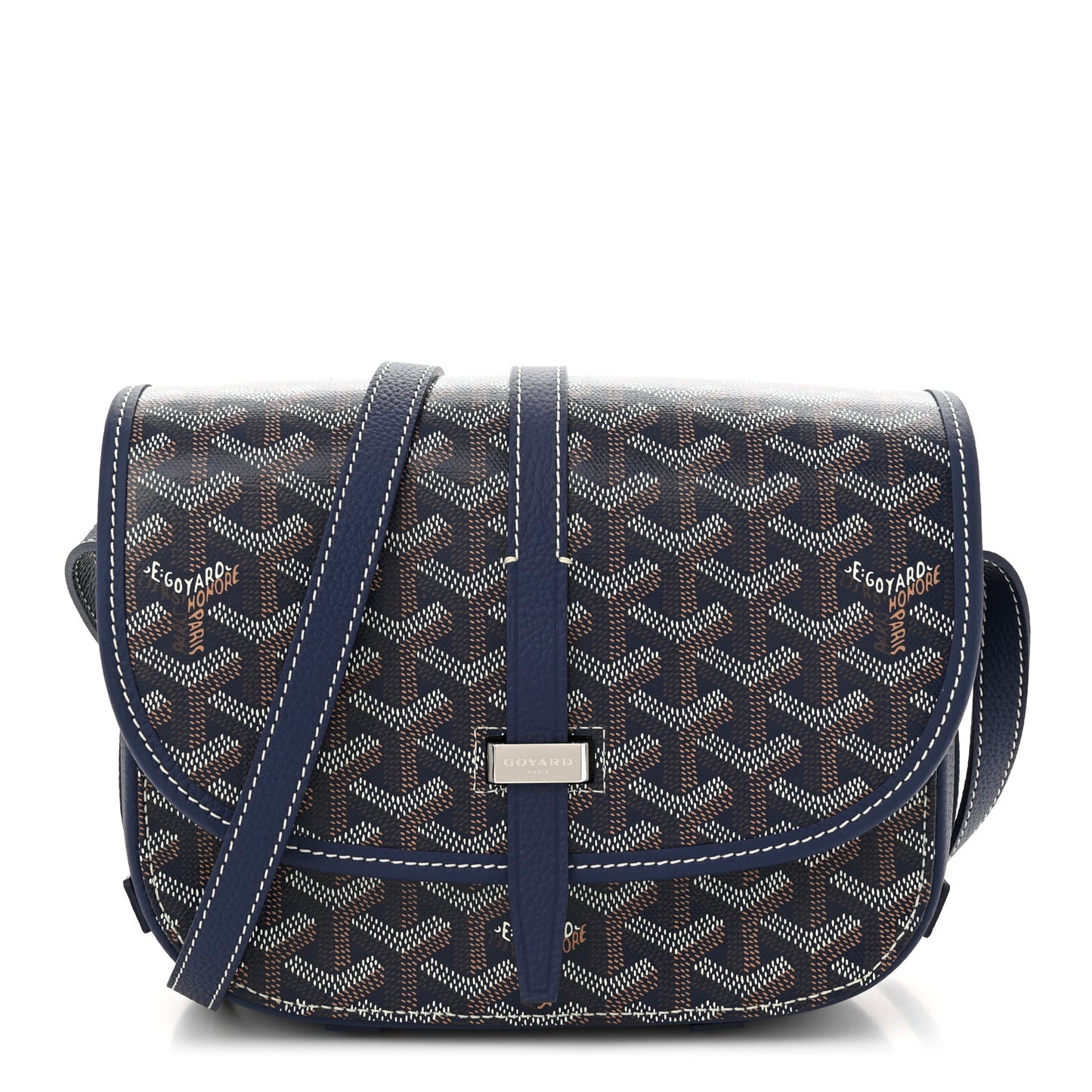 Goyardine Belvedere II MM Messenger Bag Navy