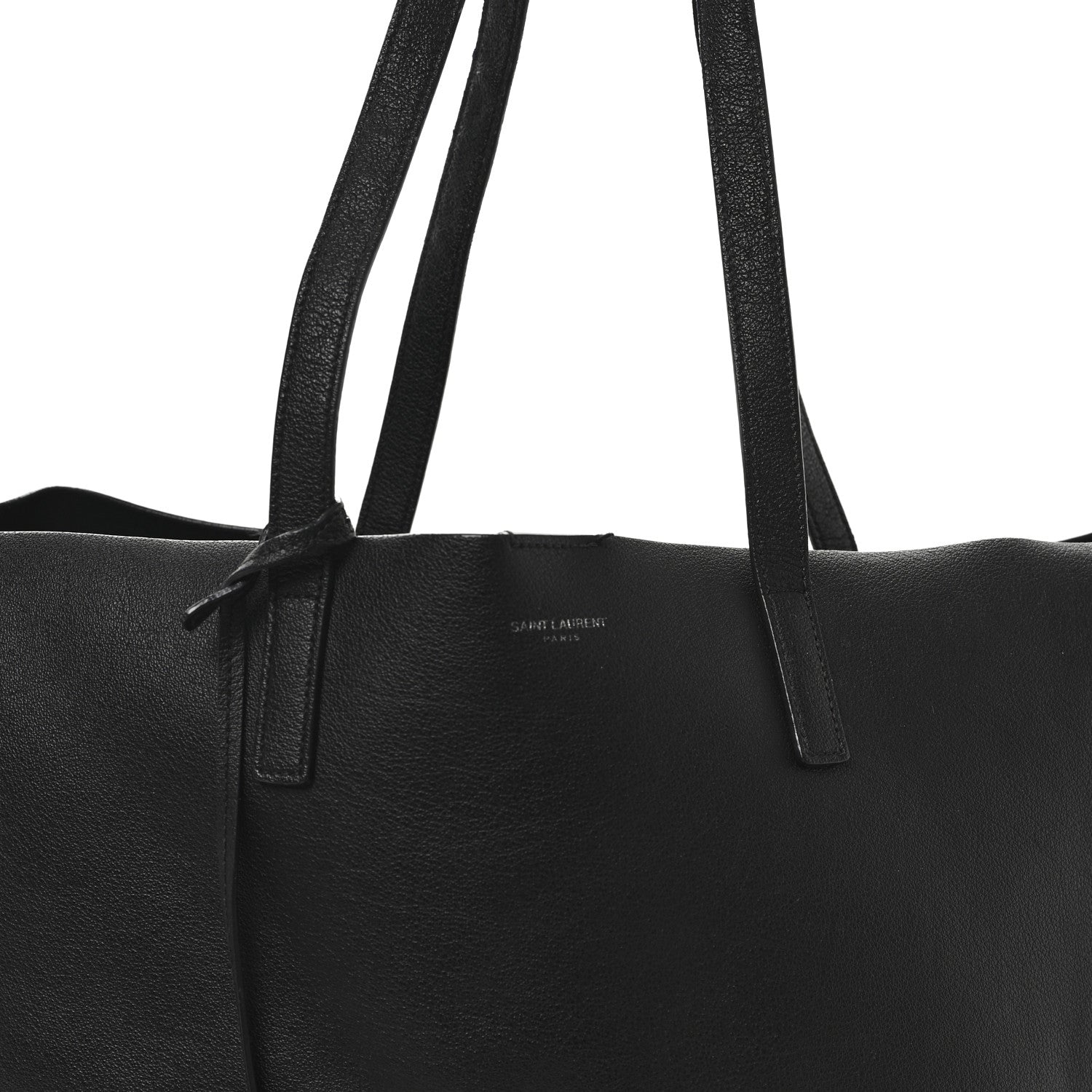 Saint Laurent Calfskin Large Fringe Shopping Tote Black 9 of 13