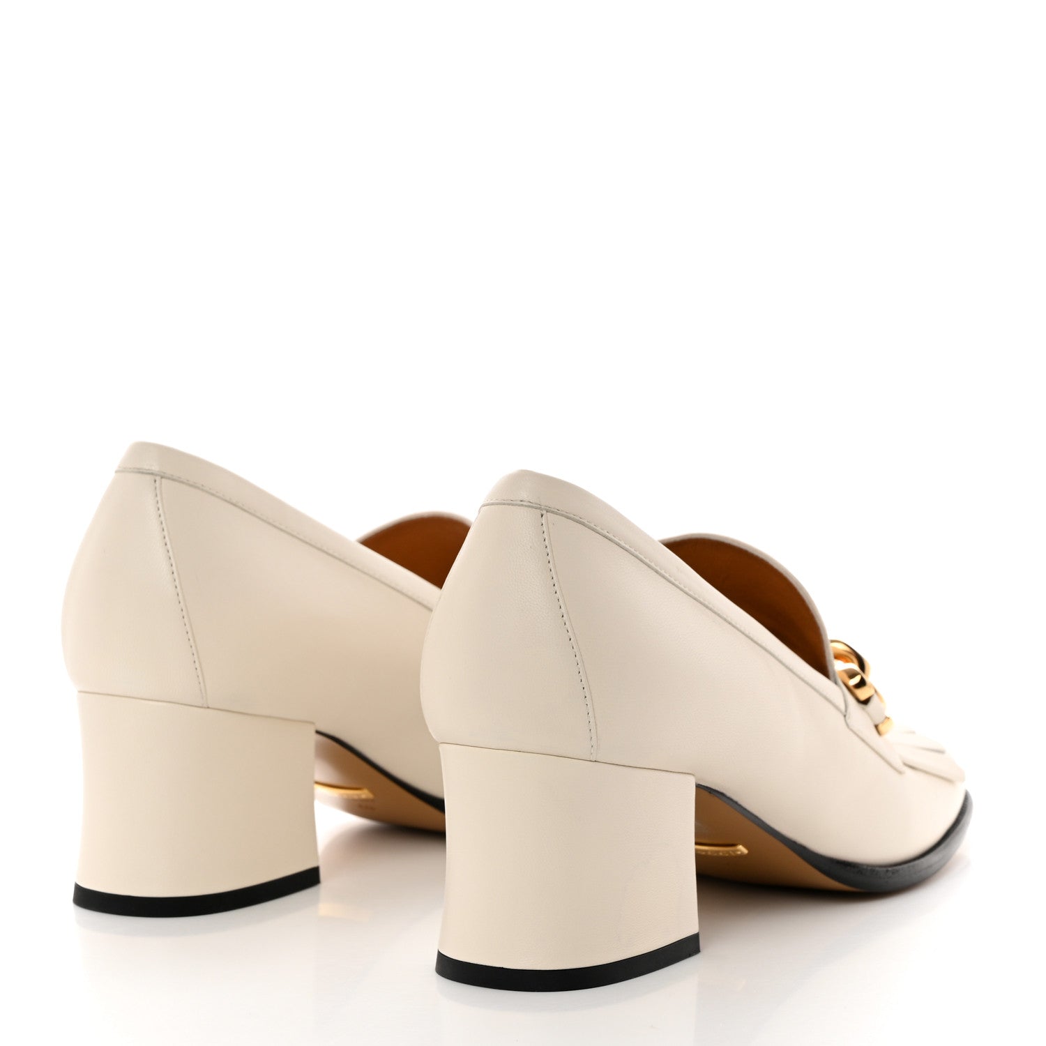 Gucci Malaga Kid Interlocking G Fringe 55mm Loafer Pumps 40 Mystic White 4 of 11