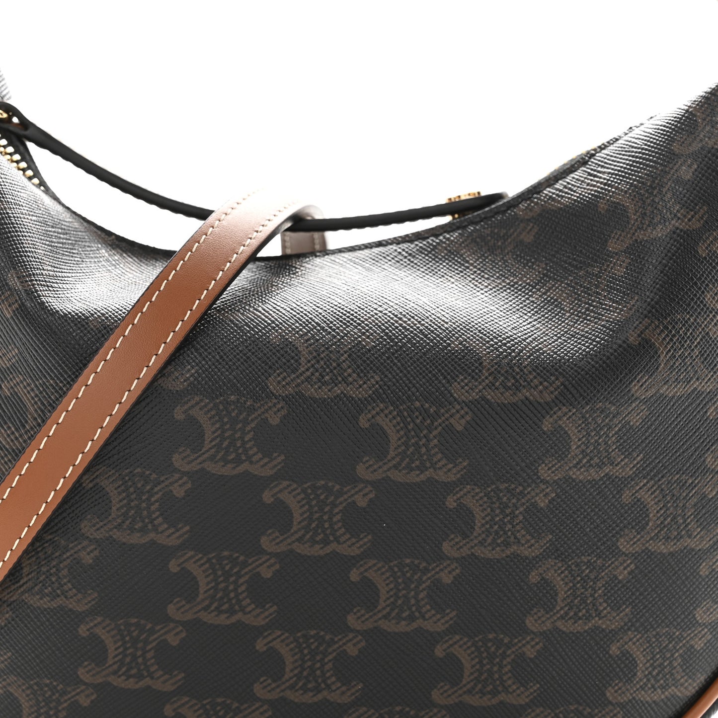 Triomphe Canvas Calfskin Teen Lulu Shoulder Bag Tan