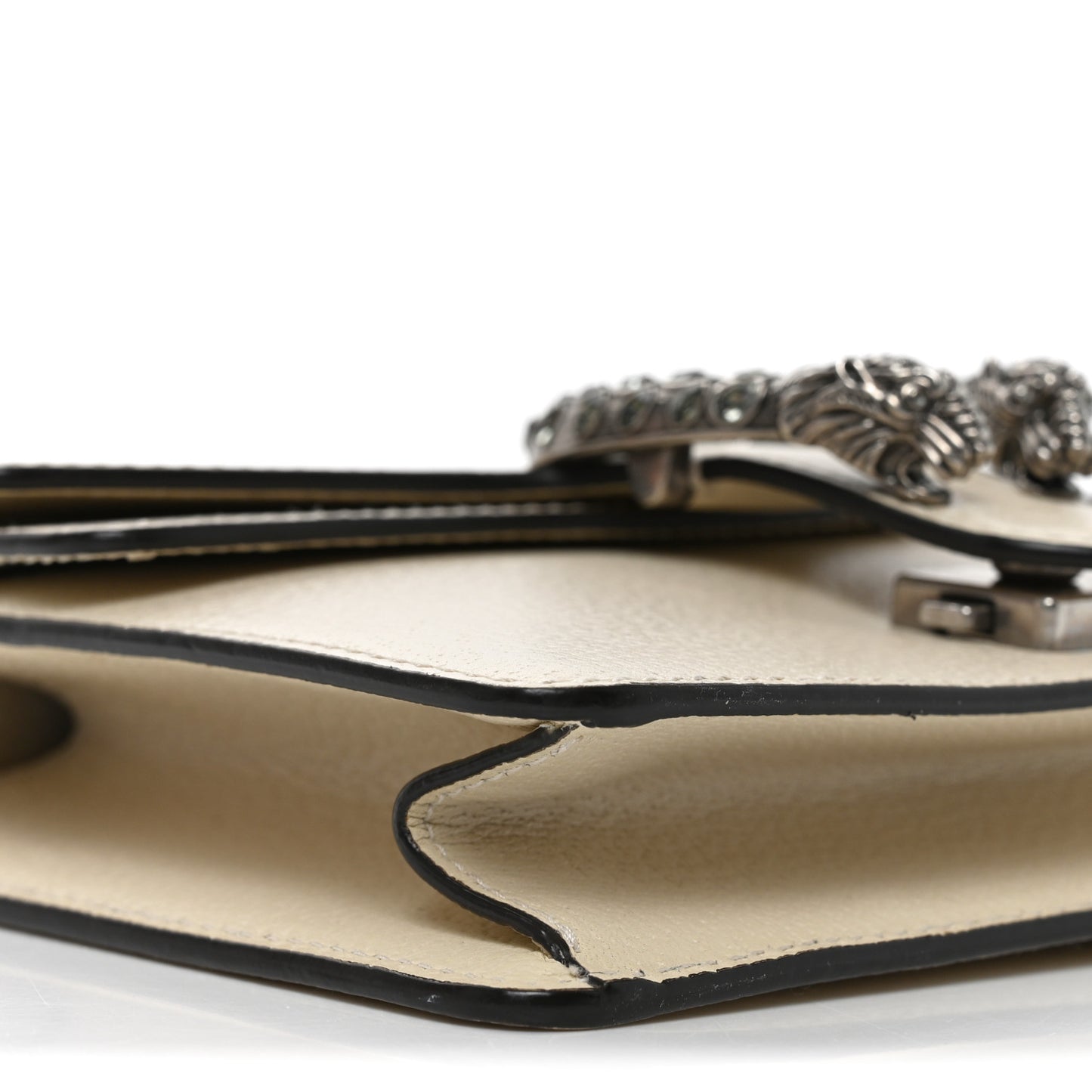 Textured Calfskin Crystal Mini Dionysus Shoulder Bag Mystic White