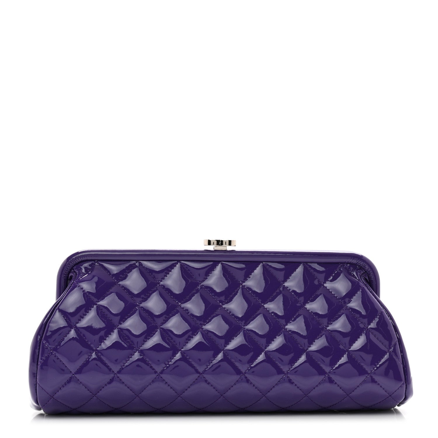 Chanel Patent Quilted Timeless Clutch Purple 1 of 8